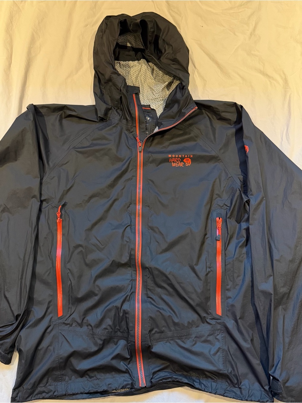 Men's Mountain Hardwear Black Lightweight Hooded Shell Jacket - Large - Picture 3 of 6